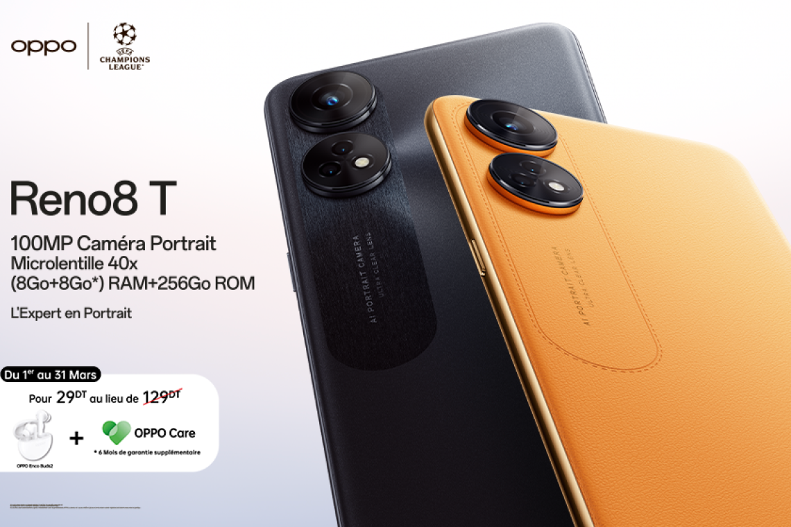 OPPO lance en Tunisie le nouveau smartphone Reno8 T